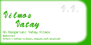 vilmos vatay business card